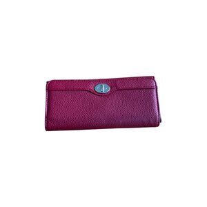 Red RFID Wallet By Safe Keeper Multiple Card Slots ID Window Zipper Pockets